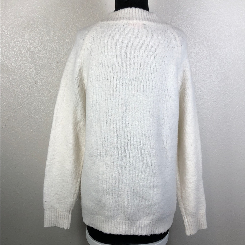 Pink Lily Sweater Beige Knit Black Bow Crewneck Long Sleeves Size XS - Picture 2 of 11